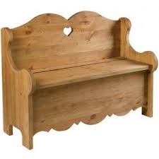 Banc Coffre A Dossier Avec Coeur Brunswick Casita Meubles Rustiques Meubles En Bois Naturel Banc Coffre