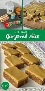 Gingernut Biscuit Slice Recipe Easy No Bake Video The Whoot Slices Recipes Tray Bake Recipes Ginger Nut