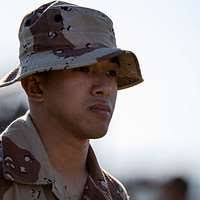 A US Army (USA) paratrooper from the 82nd Airborne Division (AD), Fort  Bragg, North Carolina (NC), performs security duty at the Louisiana State  University Health Sciences Center Hospital, during the Task Force