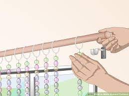 How To Make Beaded Curtains 14 Steps With Pictures Beaded Curtains Beaded Door Curtains Diy Curtains