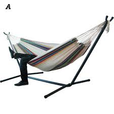Double layer hammocks have a separate compartment for sleeping pads. Double Hammock Hanging Chair Large Hammock With Steel Stand For Garden Courtyard Indoors Without Shelf Buy Online In Dominica At Dominica Desertcart Com Productid 207524312