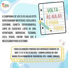 Free volta as aulas icons in various ui design styles for web, mobile, and graphic design projects. Voce Pode Ajudar Doando Material Escolar Na Campanha De Volta As Aulas Do Projeto Ifrs Solidario Campus Canoas