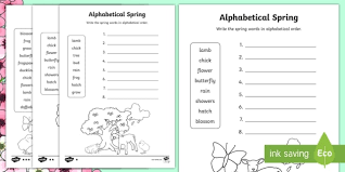 · we often sort letters and words in alphabetical order. Spring Alphabet Ordering Worksheet