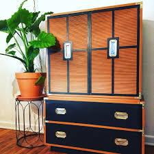Black And Orange Dresser Orange And Black Campaign Dresser Campaign Dresser Design Mid Century