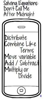 Math Dyal Solving Equations Mnemonic Device School Algebra Junior High Math Solving Equations