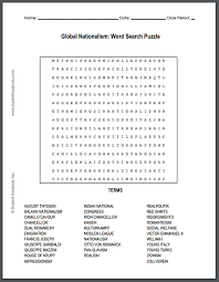 Global Nationalism Word Search Puzzle Free To Print Pdf File Industrial Revolution High School World History High School History Activities