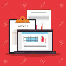 Computer With Graph Chart Finance Related Icons Image Vector