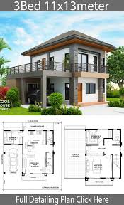 Our 2 story floor plans also come in a wide variety of house styles to fit different tastes, different lifestyles and different neighborhoods. Home Design Plan 11x13m With 3 Bedrooms Home Design With Plansearch 2 Storey House Design Duplex House Design Small House Design Plans