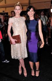 Ennifer Morrison And Perrey Reeves Pose Backstage At The Monique Lhuillier Fashion Show During Mercedes Benz Fashion Perrey Reeves Fashion Fashion Week Spring