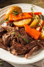 Carrots, corn starch, onion, salt, roast, potatoes, beef broth and 2 more classic slow cooker pot roast inhabited kitchen whole peppercorns, roast, water, carrots, red wine vinegar, onions and 3 more Slow Cooker Pot Roast Brooklyn Farm Girl