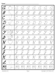 basic cursive writing collection of free letters worksheet