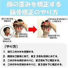 顔の歪みを矯正する篩骨矯正のやり方 顔の歪み 顔 顔のエクササイズ