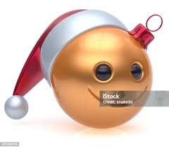 Smiley Face Christmas Ball Emoticon Happy New Years Eve Stock Photo