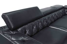 Divani Casa Lyon Modern Black Italian Leather Sectional Sofa Italian Leather Sectional Sofa Leather Sectional Sofa Leather Sectional