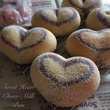 soft and sweet milk bun with cocoa flavoured pattern crafted into a heart shape 3 if double fold the dough you ll milk bun sweet buns filipino food dessert