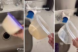 Rub with kitchen paper soaked in cooking oil then wipe with detergent. This Viral Video Shows How To Get Stains Out Of Plastic Containers The Easy Way Reader S Digest