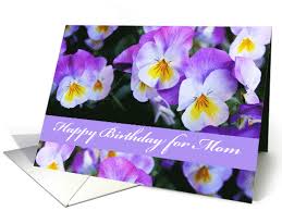 This happy birthday mom cake topper is perfect for a birthday party, celebration, mother's day celebration and much more! Happy Birthday For Mom Violet Pansy Flowers 607461