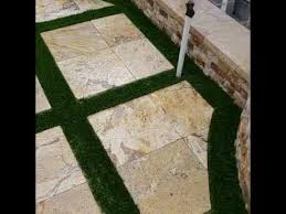 Travertine is a low maintenance material used for outdoor building for thousands of years. Turf Between Travertine Pavers Youtube