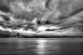 Black And White Sky Beach Black And White Cloudy Dark Ocean Sea Seascape Sky Water Grayscale Sky Seascape