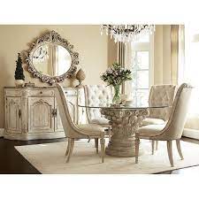 Jessica Mcclintock The Boutique Round Dining Room Set White Veil Diningroomfurniturecasual Round Dining Room Sets Round Dining Room Glass Round Dining Table