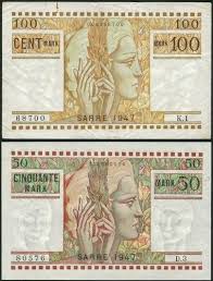 In 1955, in another plebiscite, the inhabitants were offered independence, but voted instead for the territory to become a state of west germany. Numisbids Spink Auction 17009 Lot 2581 Treasury Of The Saar Protectorate An Issued Set Of The 1947 Series