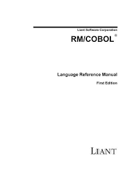The reference defines a temporary, unique data item. Rm Cobol Language Reference Manual First Edition Micro Focus