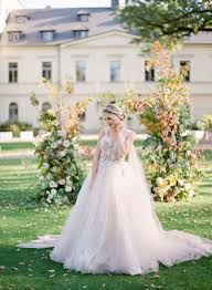 How To Have A Romantic Destination Wedding In The Heart Of Europe Blush Tulle Wedding Dress Dreamy Wedding Dress Wedding