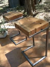 Modern Rustic Side Table 100 Years Old Longleaf By Vaquerodesigns Muebles Muebles Hierro Y Madera Madera Y Metal