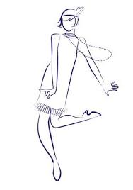 Flapper Girl Wearing 1920s Clothes And Long Necklaces Dancing Flapper Girl Cool Art Drawings Girl Sketch