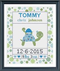 7014 vintage lamb quilt stamped cross stitch. Cross Stitch Baby Birth Sampler Birth Announcement Turtle Etsy Cross Stitch Baby Cross Stitch Baby Cross Stitch Patterns