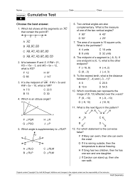 Walker lesson apply the pythagorean. Cumulative Test