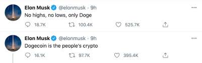 As musk tweeted just a photo of the spacex rocket with the moon in the background, he soon followed it with one word doge, as dogecoin price literally shot up on 'to the moon', as it surged 44% after. Elon Musk Is Moving The Market With Joke Tweets About A Joke Coin Financial Times