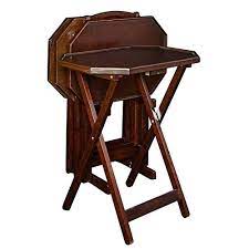 The brown faux marble rectangular tv table set has a distinctive look with its sturdy wood construction and faux brown marble top. Snack Table Set Of 4 Tv Trays With Stand Folding Wood Furniture Portable With Carrying Handles Includes Bonus Home Decorating On A Budget Ebook Espresso Buy Online In United Arab Emirates At