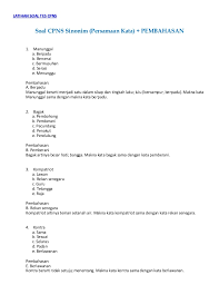 Anda adalah seorang pegawai bidang kesehatan. Soal Tes Cpns Sinonim