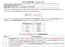 Ece 1305 004 Spring 2019 Programi Ning Project 6 Chegg Com