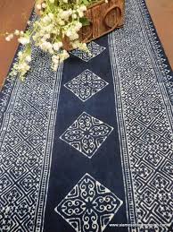 Table Runner In Natural Hmong Indigo Batik Blue Cotton Table Linen 60 Or 94 Inches Free Worldwide Shipping Indigo Batik Blue And White Fabric Batik Table Runners