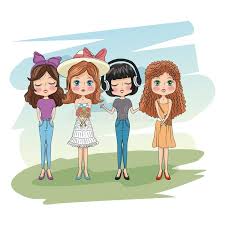 Cute Girls Friends Cartoon Stock Vector Illustration Of Flowers 108546131 Do not change group name, group icon & group description.