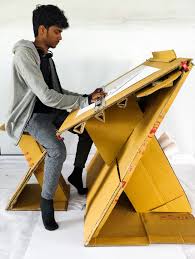 Foldable Drafting Table Stool 1 1 Scale Cardboard Works Spa New Delhi Arm Chairs Living Room Arm Chair Styles Comfy Accent Chairs
