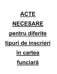 Se face de ctre reprezentantul desemnat pentru acest scop.titlurile de proprietate sunt aduse la serviciul agricol exemplarul din arhiva oficiilor teritoriale a titlurilor de proprietate, copii legalizate sau originalele. Acte Necesare Pentru Diferite Tipuri De Inscrieri In Cartea FunciarÄƒ