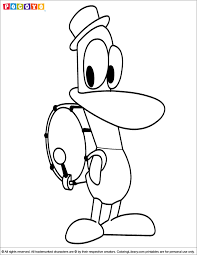 Pocoyo and pato playing the drum printable coloring sheet. Pocoyo Images Coloring Home