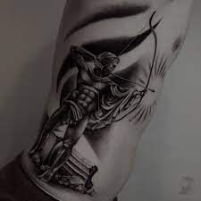 Also one of zeus' sons, apollo is often depicted as a young, handsome, athletic man with a laurel wreath and a bow. Apollo Rib Panel For Jake Thanks Bud Apollo Tattoo Tattoos Greek Tattoos