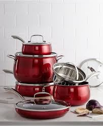 Nonstick cookware set, created for macy's online at macys.com. Belgique Red Translucent 11 Pc Cookware Set 149 99 Cookware Set Dutch Ovens For Sale Cookware Essentials