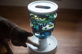 Northmate's catch interactive feeder has soft rubber spikes that trap the kibble pieces, so your cat has no choice but to push and grab them with. My Cat Eats Too Fast How Can I Get Kitty To Slow Down Eating