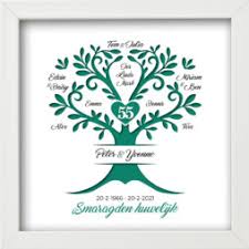 Hoewel we ernaar streven om bestellingen te vervullen in het aangekondigde tijdsbestek, zijn onze printers ondergedompeld met bestellingen en hebben een beperkte capaciteit op dit moment. 55 Jaar Getrouwd Smaragd Huwelijk Cadeau 3d Stamboom