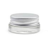 Empty Mini Glass Eye Skin Care Cream Jar 7ml Low Profile Thick Clear Glass  Jar with Metal Lid