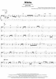 The song appears on the 1989 album sleeping with the past. Elton John Nikita Complete And Accurate Bass Transcription Whit Tab Music Sheet Download Topmusicsheet Com
