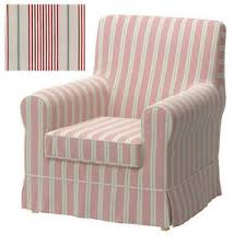 Ikea Ektorp Jennylund Armchair Slipcover Mobacka Red Gray Striped Chair Cover Ebay