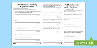 What are addition and subtraction word problems? Integers Worksheet Year 5 And 6 Teacher Made