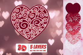 Download 3d Heart Mandala Svg Valentines Day Cricut Multilayered 1129165 Cut Files Design Bundles