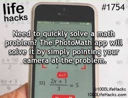Need To Quickly Solve A Math Problem The Photomath App Will Solve It By Simply Pointing Your Camera At The P Life Hacks For School 1000 Life Hacks Life Hacks